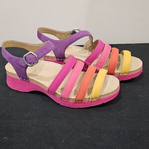 Dansko Women's Multicolor Sandals - Purple, Pink, Orange, Yellow